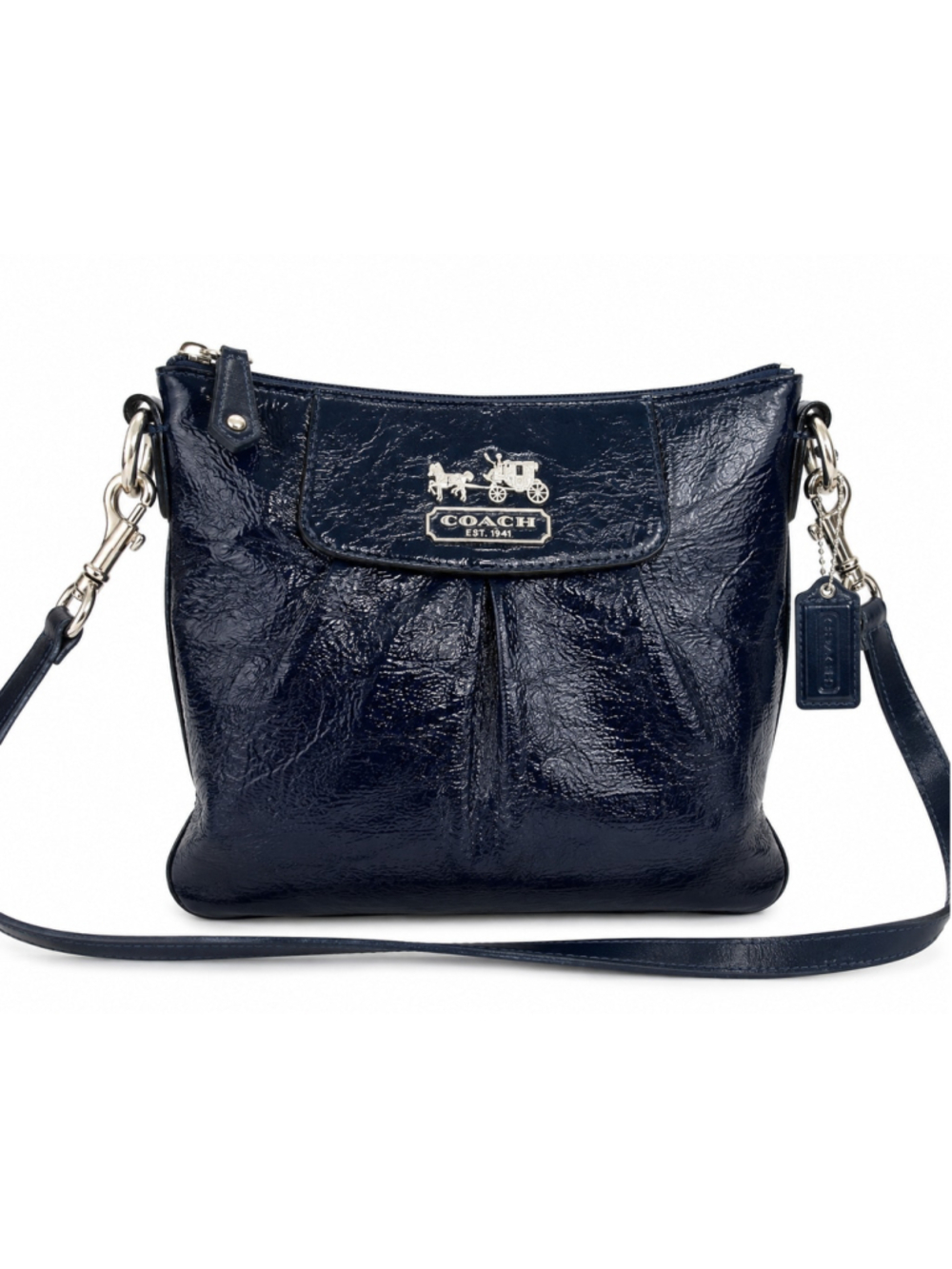 Vintage Coach Penelope Navy Patent Leather Crossbody Bag 13159 Y2K